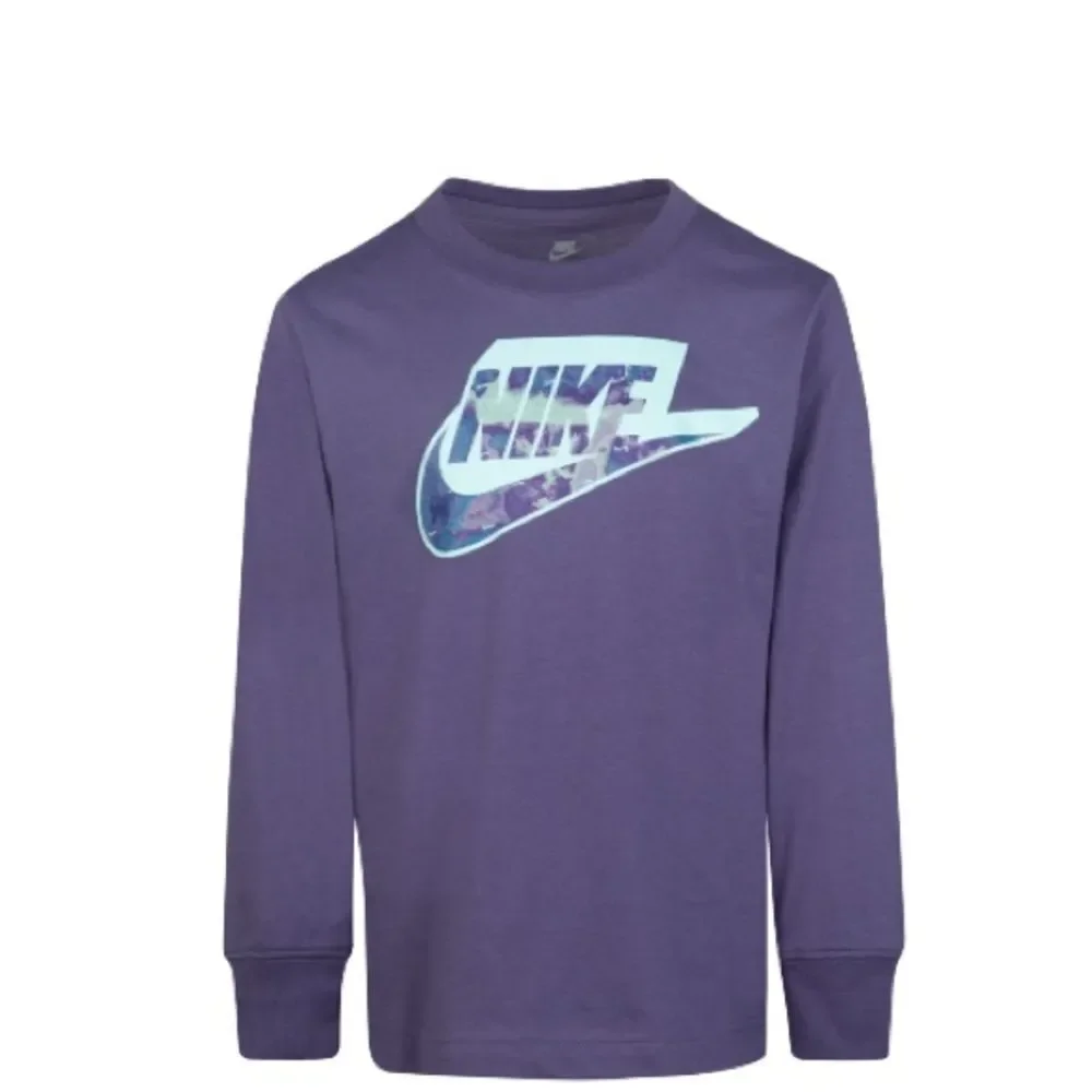 Nike Little Boys Futura Printed T-shirt size 7 Long Sleeve T-shirt Canyon Purple - Picture 4 of 8